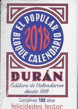 CALENDARIO DURAN 2020