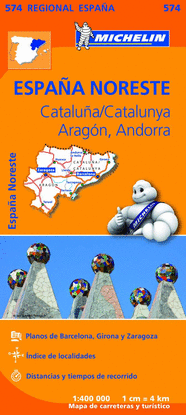 MAPA REGIONAL CATALUA, ARAGON, ANDORRA 11574