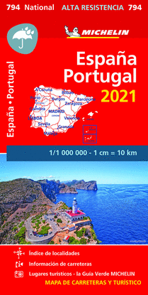 MAPA ESPAÑA- PORTUGAL 2021 1/1000000