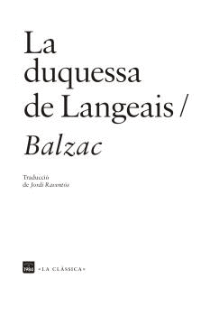 DUQUESSA DE LANGEAIS, LA